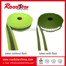 Polyester reflective webbing for clothing